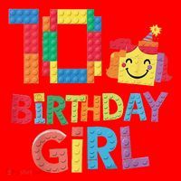 Master Builder 10th Birthday Girl 10 Year Old Brick Blocks Santa Hat thumb 1