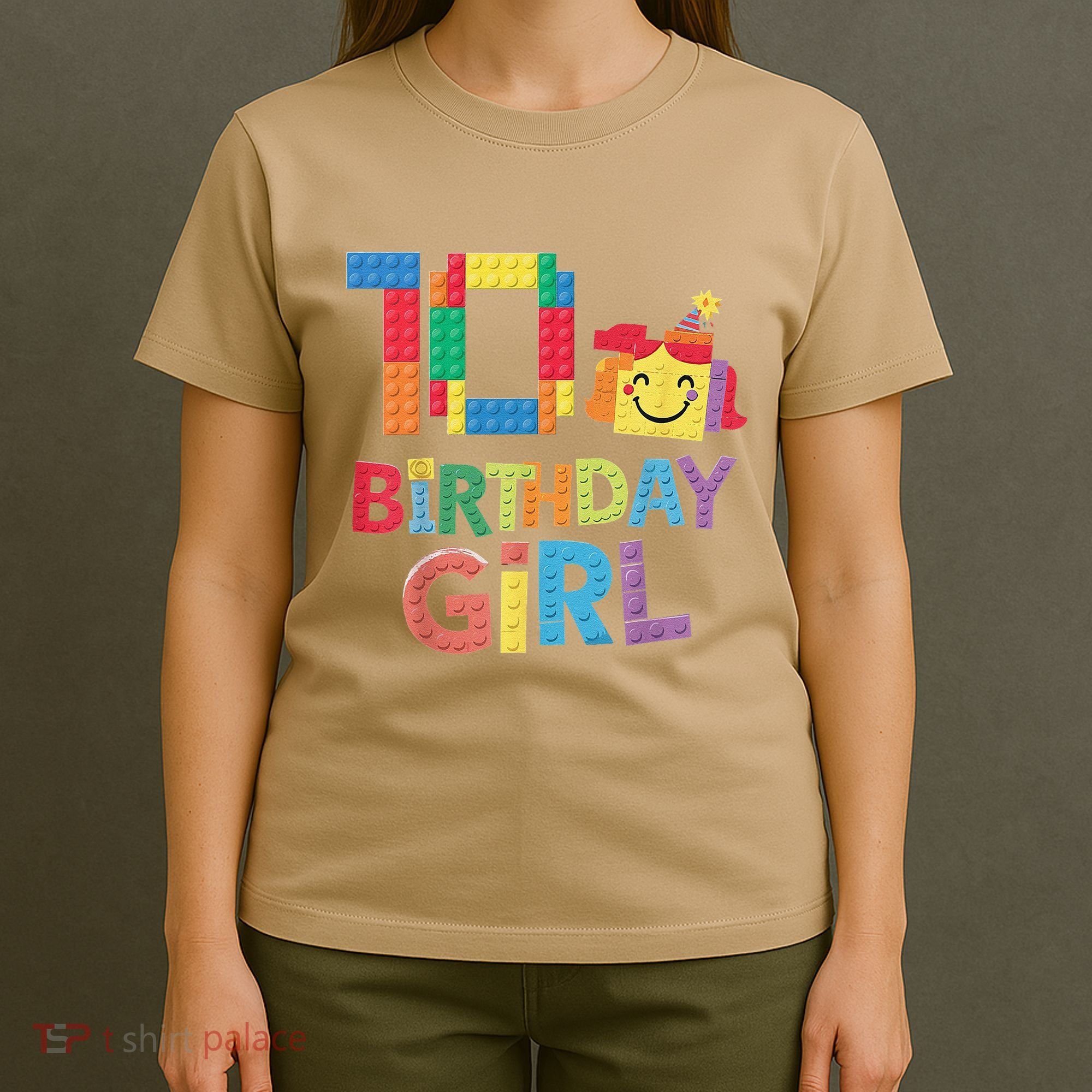 Master Builder 10th Birthday Girl 10 Year Old Brick Blocks T-Shirt