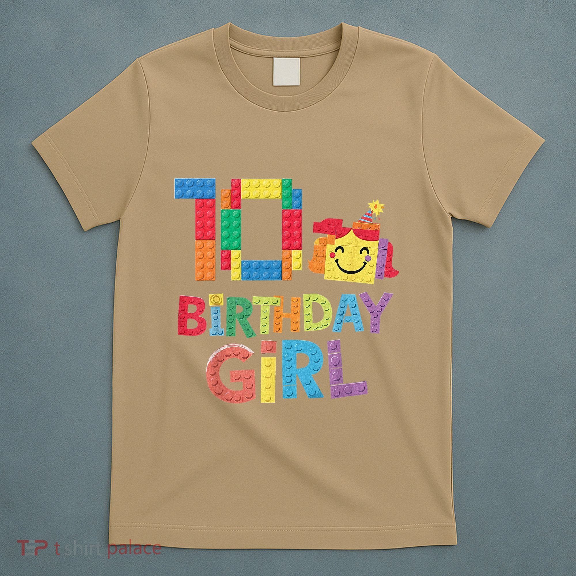 Master Builder 10th Birthday Girl 10 Year Old Brick Blocks T-Shirt