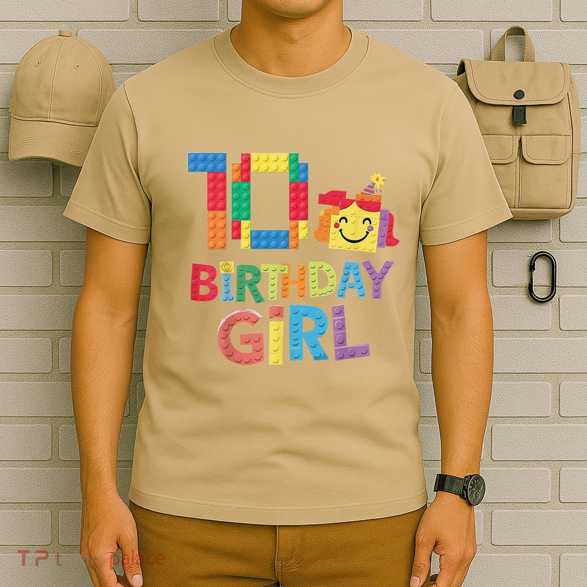 Master Builder 10th Birthday Girl 10 Year Old Brick Blocks T-Shirt