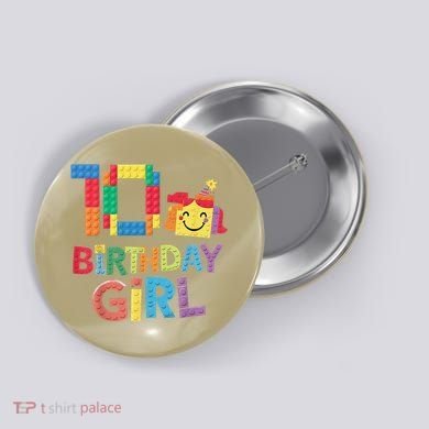Master Builder 10th Birthday Girl 10 Year Old Brick Blocks Button
