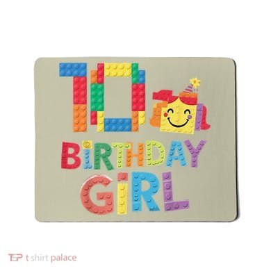 Master Builder 10th Birthday Girl 10 Year Old Brick Blocks Mousepad