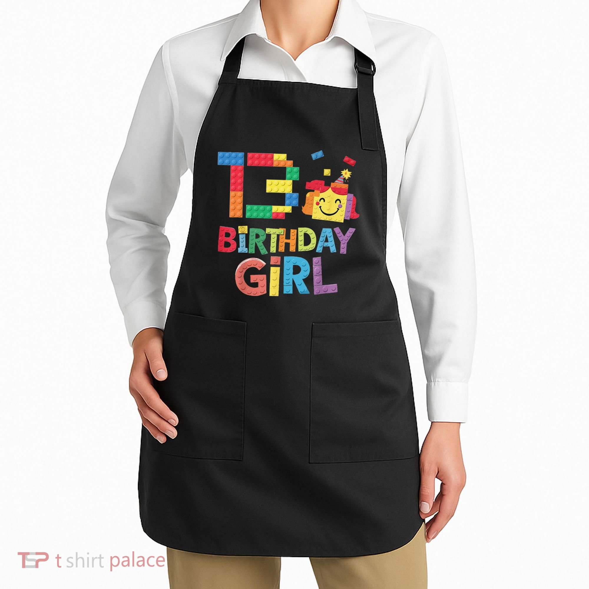 Master Builder 13th Birthday Girl 13 Year Old Brick Blocks Apron