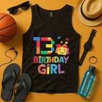 Master Builder 13th Birthday Girl 13 Year Old Brick Blocks Tank Top thumb 4