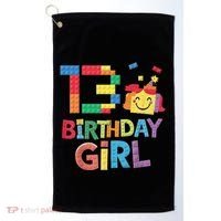 Master Builder 13th Birthday Girl 13 Year Old Brick Blocks Golf Towel thumb 0