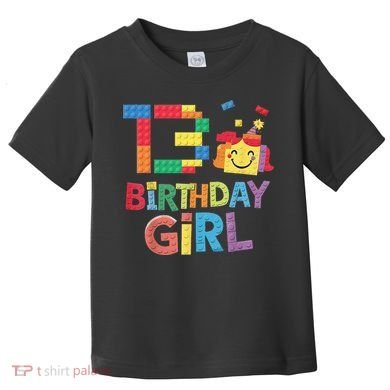 Master Builder 13th Birthday Girl 13 Year Old Brick Blocks Toddler T-Shirt
