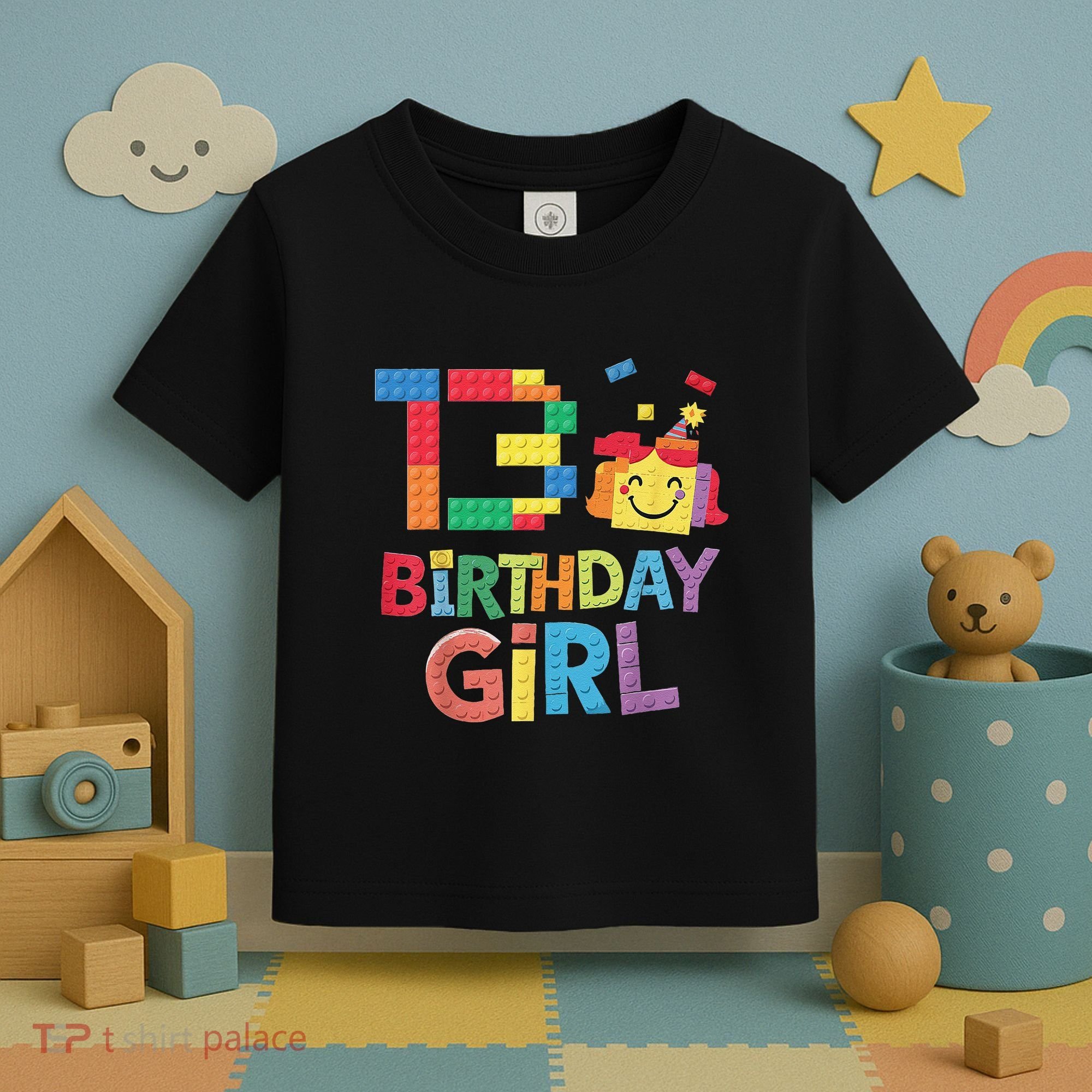 Master Builder 13th Birthday Girl 13 Year Old Brick Blocks Toddler T-Shirt