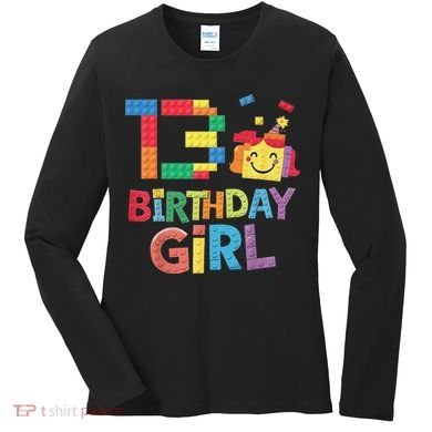 Master Builder 13th Birthday Girl 13 Year Old Brick Blocks Women's Long Sleeve Shirt