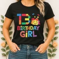 Master Builder 13th Birthday Girl 13 Year Old Brick Blocks Women's T-Shirt thumb 2