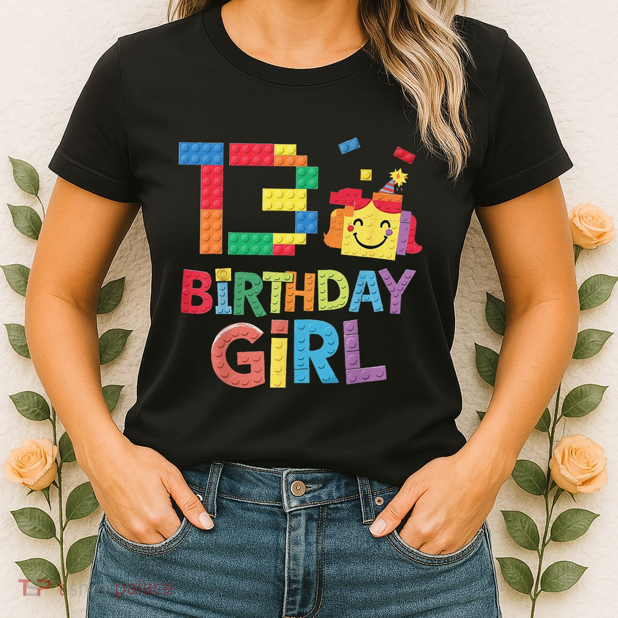 Master Builder 13th Birthday Girl 13 Year Old Brick Blocks Women's T-Shirt