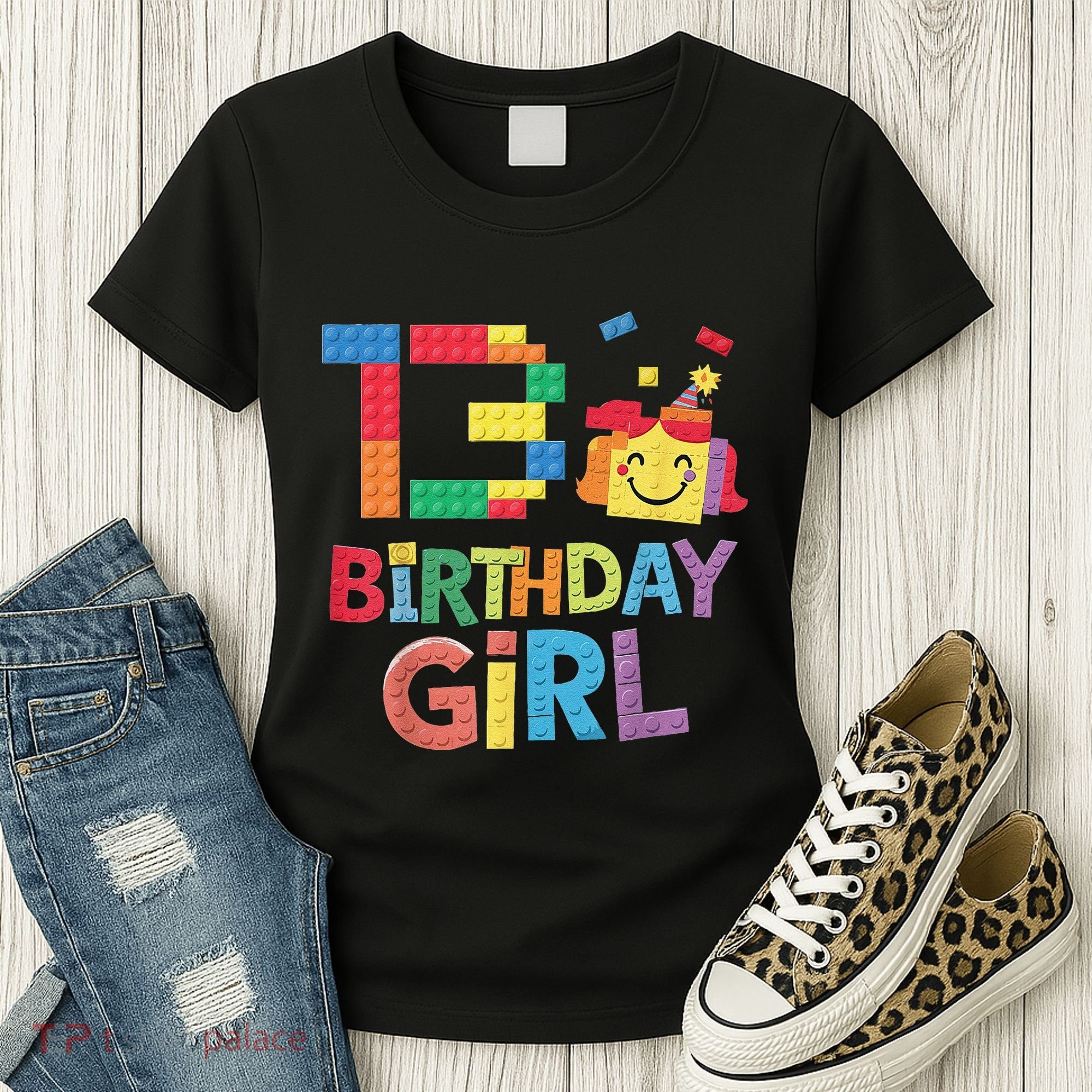 Master Builder 13th Birthday Girl 13 Year Old Brick Blocks Women's T-Shirt
