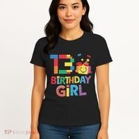 Master Builder 13th Birthday Girl 13 Year Old Brick Blocks Women's T-Shirt thumb 4