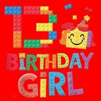 Master Builder 13th Birthday Girl 13 Year Old Brick Blocks Santa Hat thumb 1