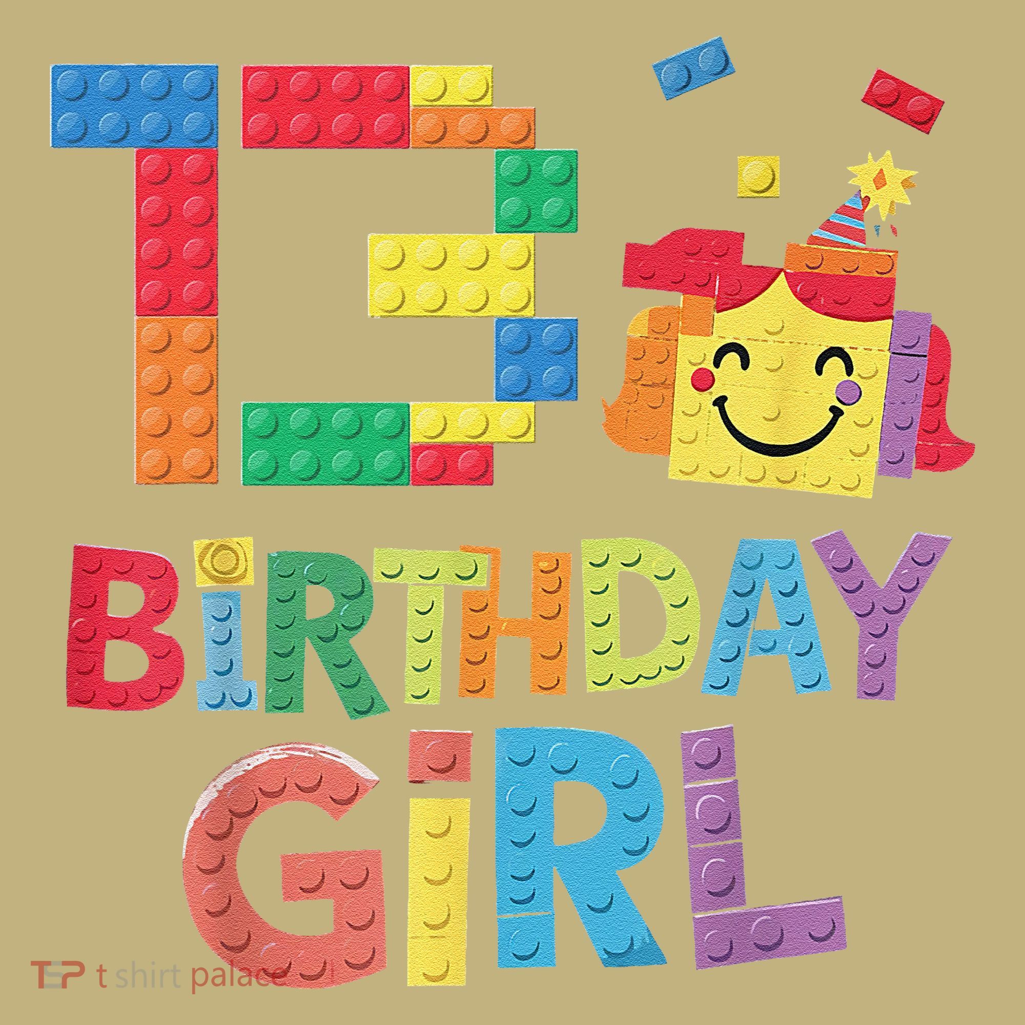 Master Builder 13th Birthday Girl 13 Year Old Brick Blocks Long Sleeve Shirt