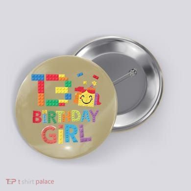 Master Builder 13th Birthday Girl 13 Year Old Brick Blocks Button