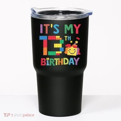 Master Builder 13th ItS My 13th Birthday Brick Blocks Tumbler
