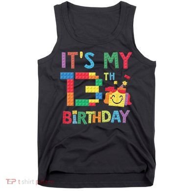 Master Builder 13th ItS My 13th Birthday Brick Blocks Tank Top