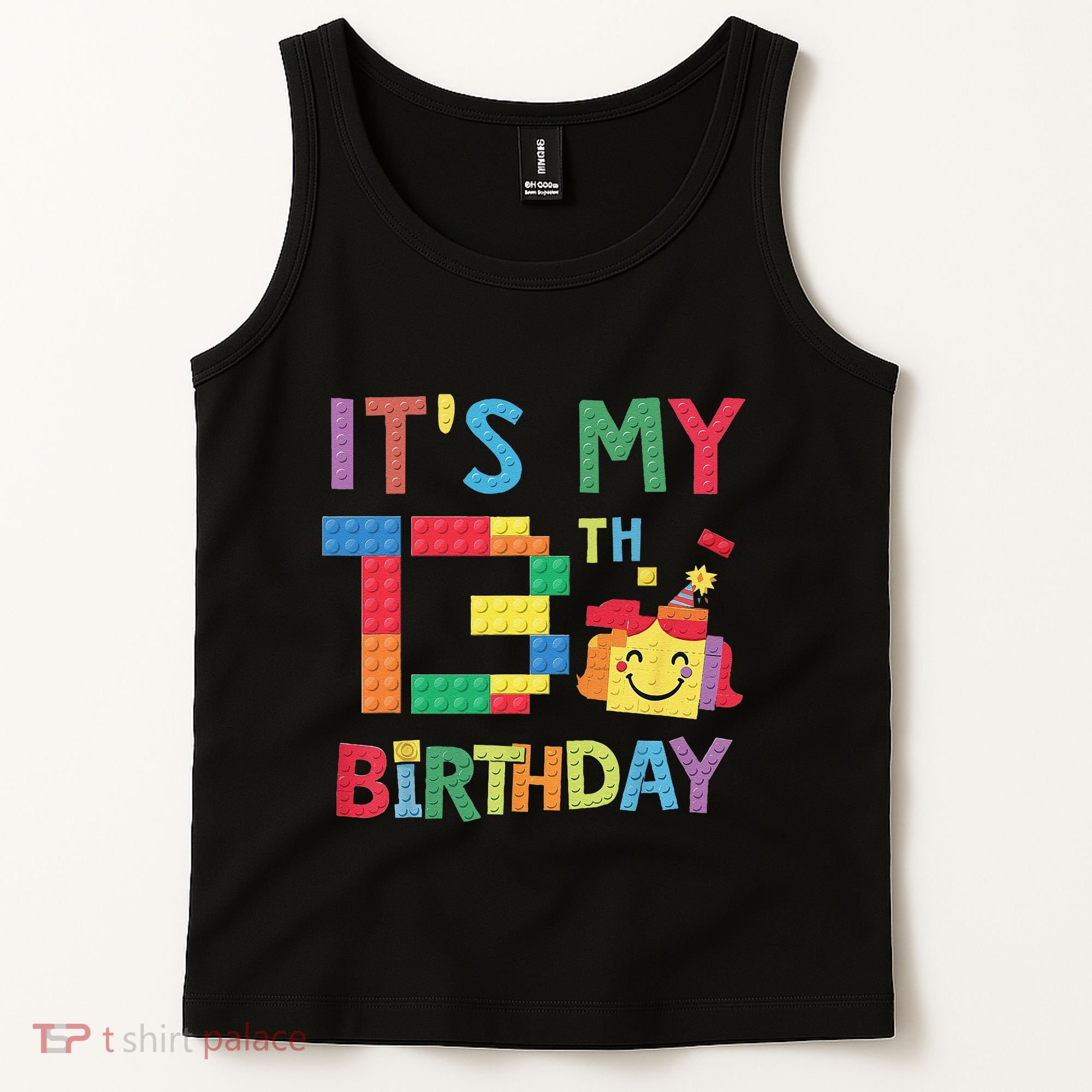 Master Builder 13th ItS My 13th Birthday Brick Blocks Tank Top