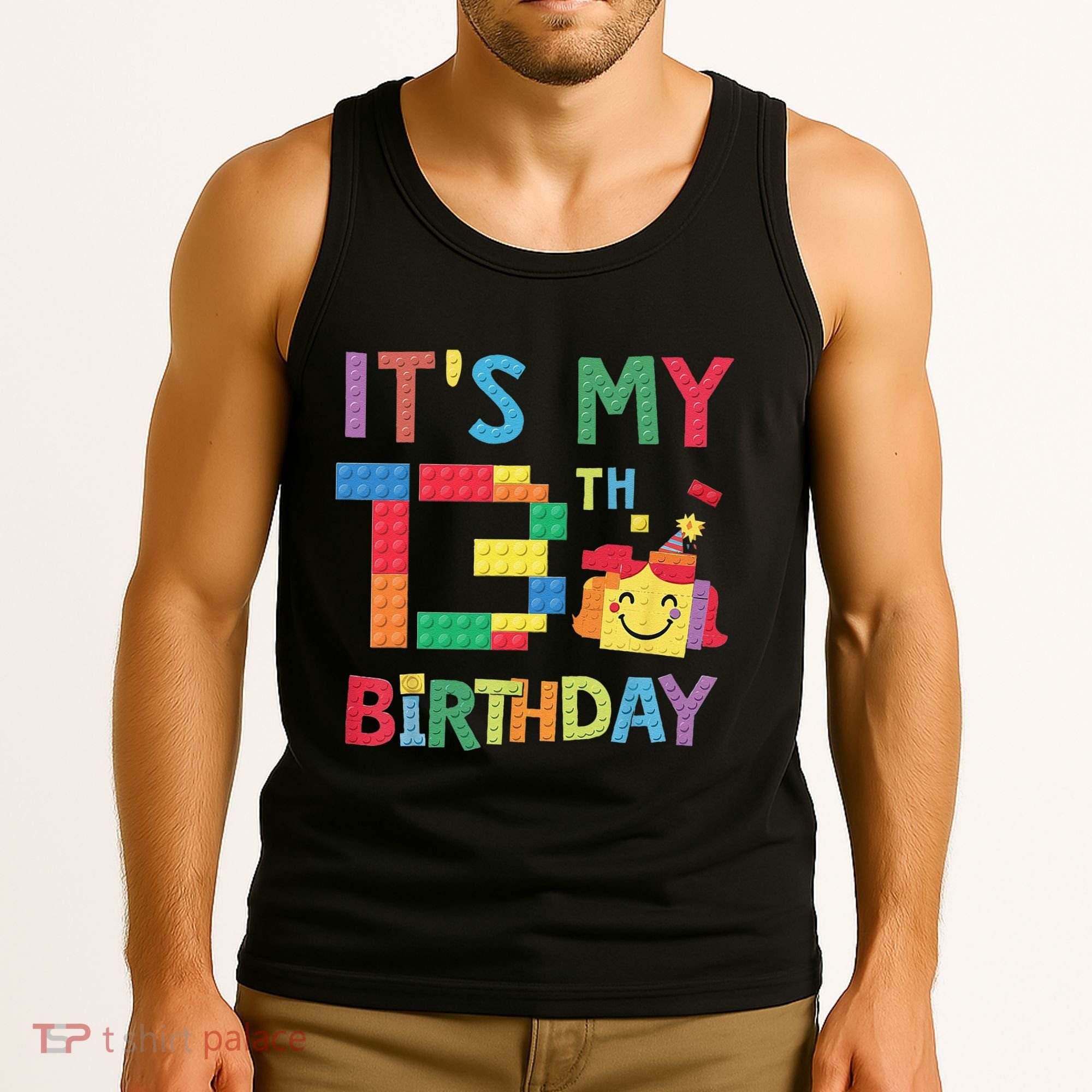 Master Builder 13th ItS My 13th Birthday Brick Blocks Tank Top