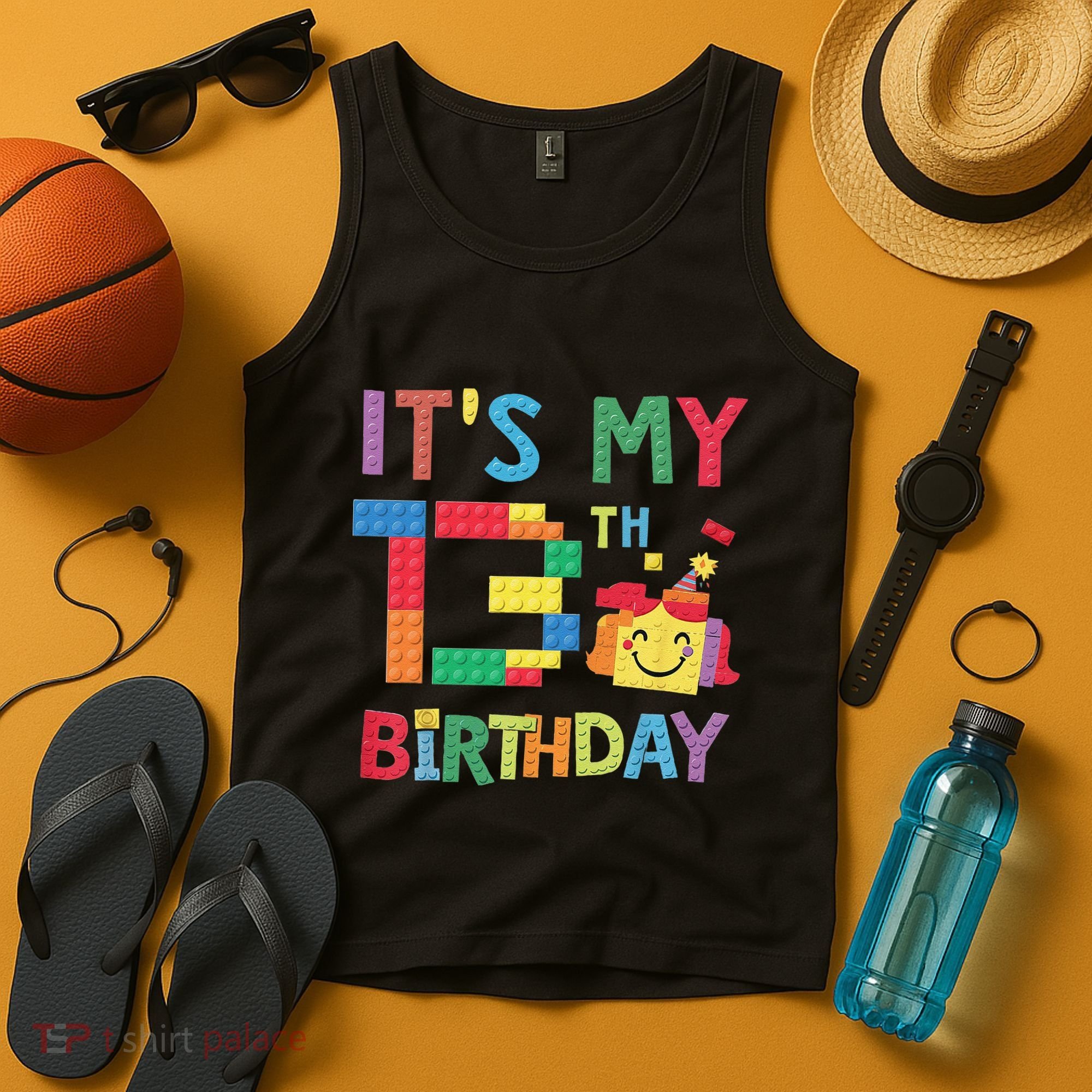 Master Builder 13th ItS My 13th Birthday Brick Blocks Tank Top