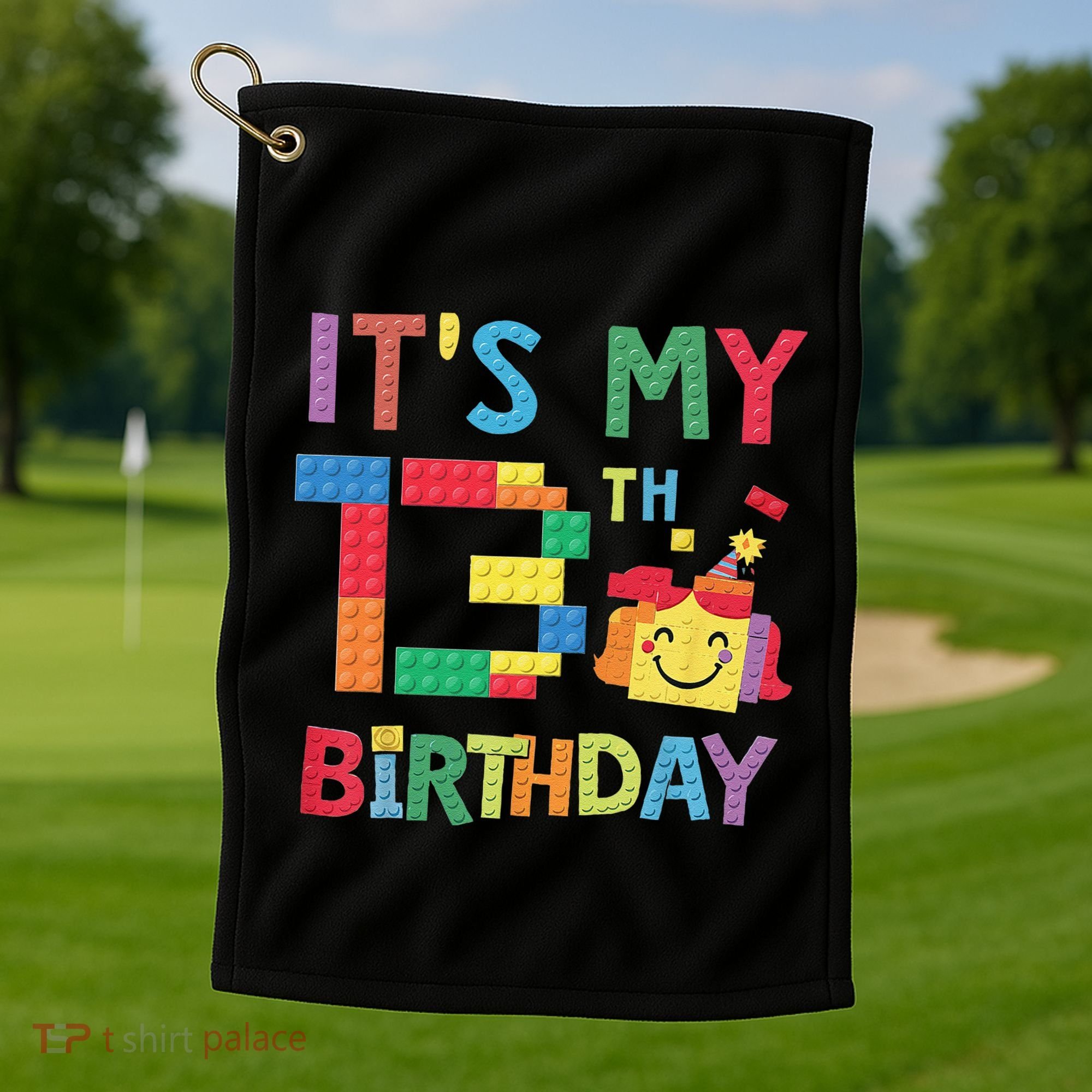 Master Builder 13th ItS My 13th Birthday Brick Blocks Golf Towel