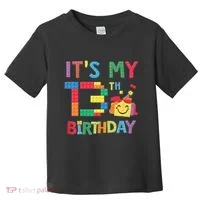 Master Builder 13th ItS My 13th Birthday Brick Blocks Toddler T-Shirt thumb 0
