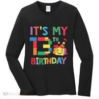 Master Builder 13th ItS My 13th Birthday Brick Blocks Women's Long Sleeve Shirt thumb 0