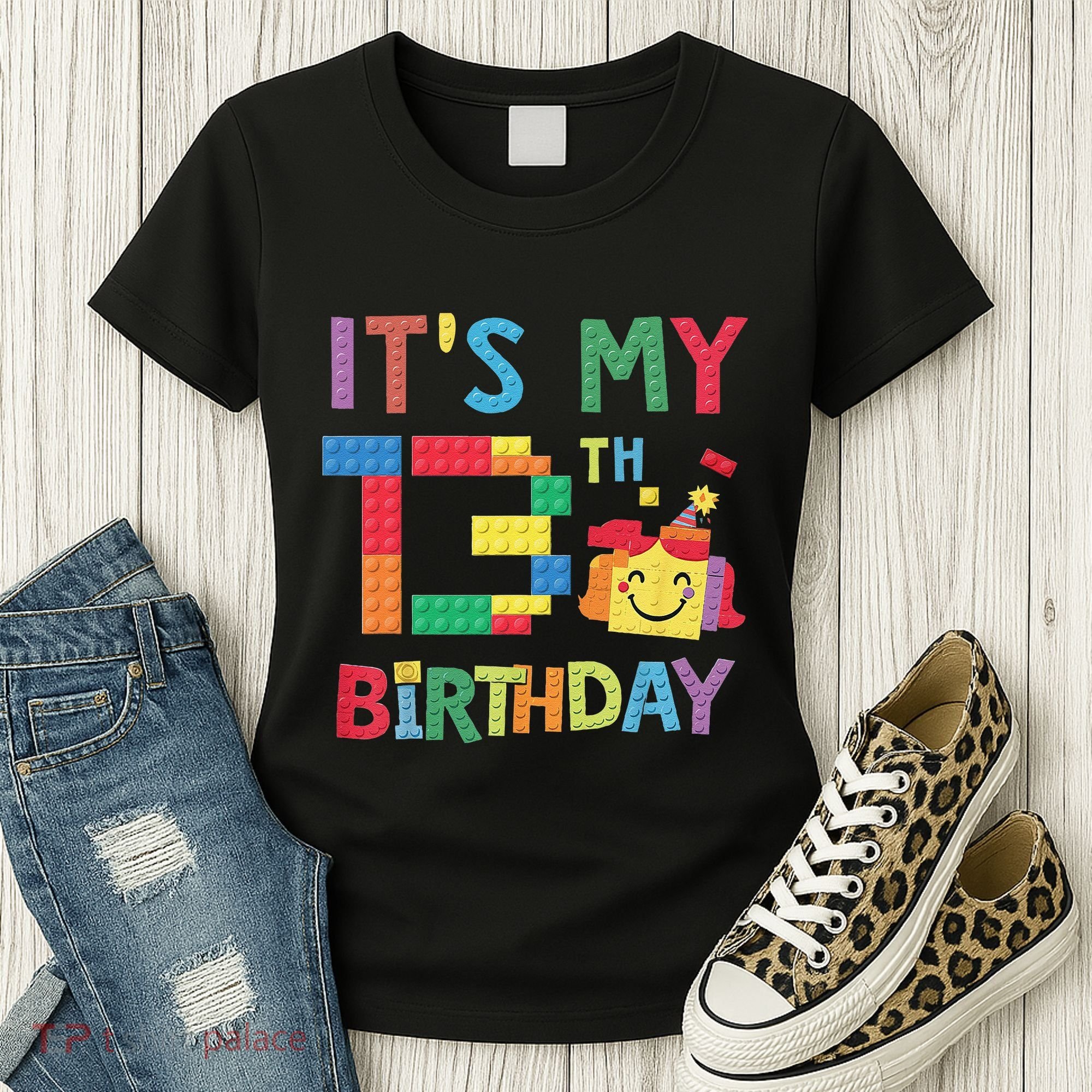 Master Builder 13th ItS My 13th Birthday Brick Blocks Women's T-Shirt