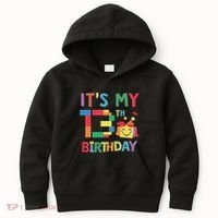 Master Builder 13th ItS My 13th Birthday Brick Blocks Kids Hoodie thumb 0