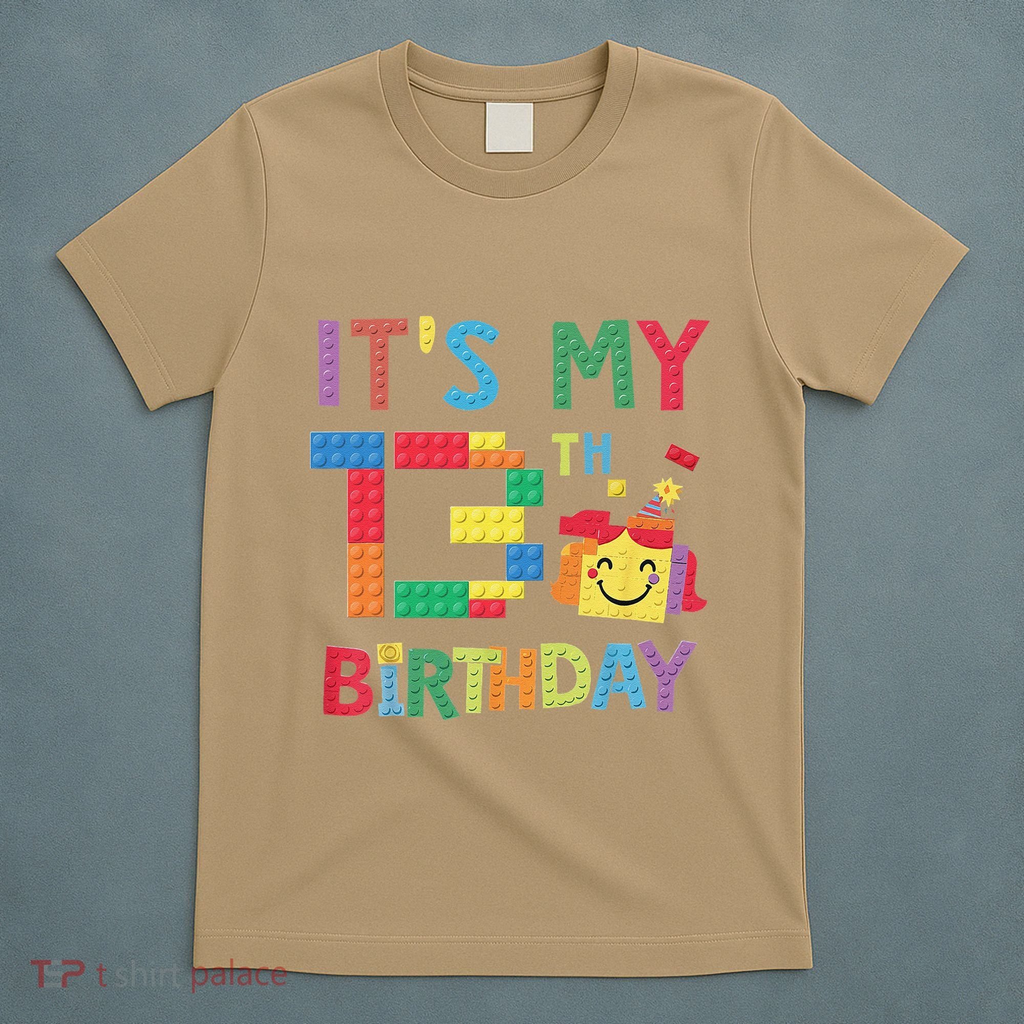 Master Builder 13th ItS My 13th Birthday Brick Blocks T-Shirt