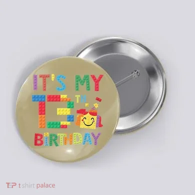 Master Builder 13th ItS My 13th Birthday Brick Blocks Button