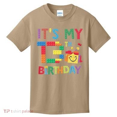 Master Builder 13th ItS My 13th Birthday Brick Blocks Kids T-Shirt