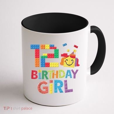 Master Builder 12th Birthday Girl 12 Year Old Brick Blocks Coffee Mug back