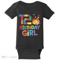 Master Builder 12th Birthday Girl 12 Year Old Brick Blocks Baby Bodysuit thumb 0