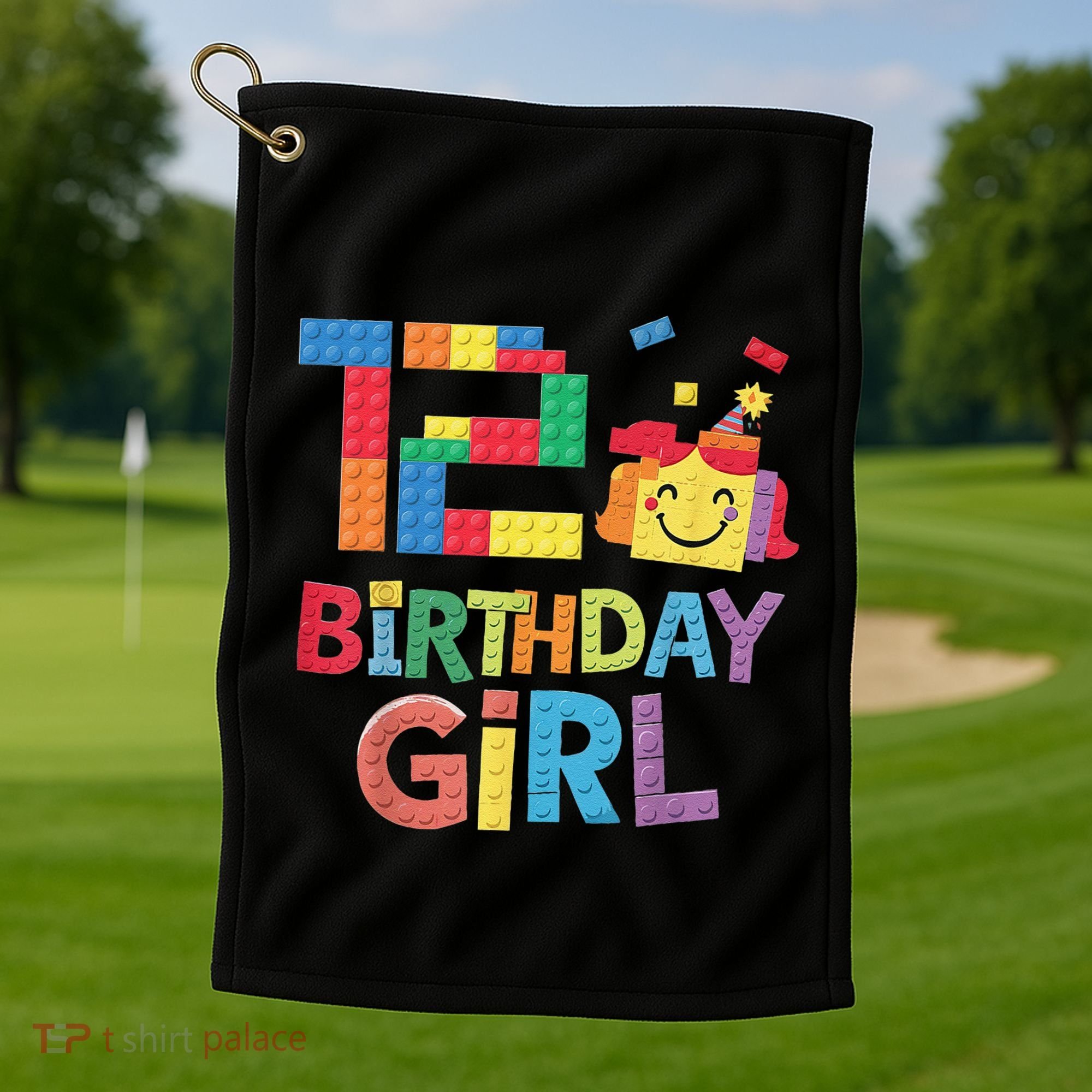 Master Builder 12th Birthday Girl 12 Year Old Brick Blocks Golf Towel