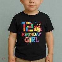 Master Builder 12th Birthday Girl 12 Year Old Brick Blocks Toddler T-Shirt thumb 2