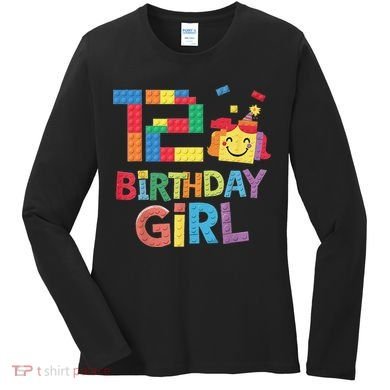 Master Builder 12th Birthday Girl 12 Year Old Brick Blocks Women's Long Sleeve Shirt