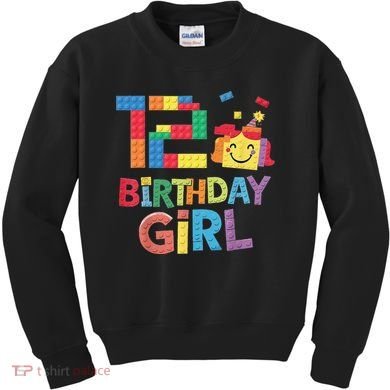 Master Builder 12th Birthday Girl 12 Year Old Brick Blocks Kids Sweatshirt