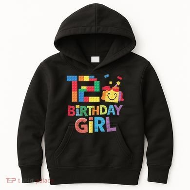 Master Builder 12th Birthday Girl 12 Year Old Brick Blocks Kids Hoodie