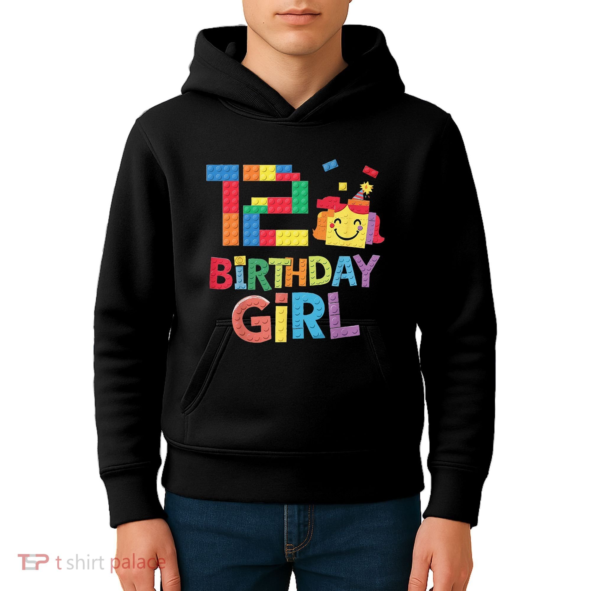 Master Builder 12th Birthday Girl 12 Year Old Brick Blocks Kids Hoodie