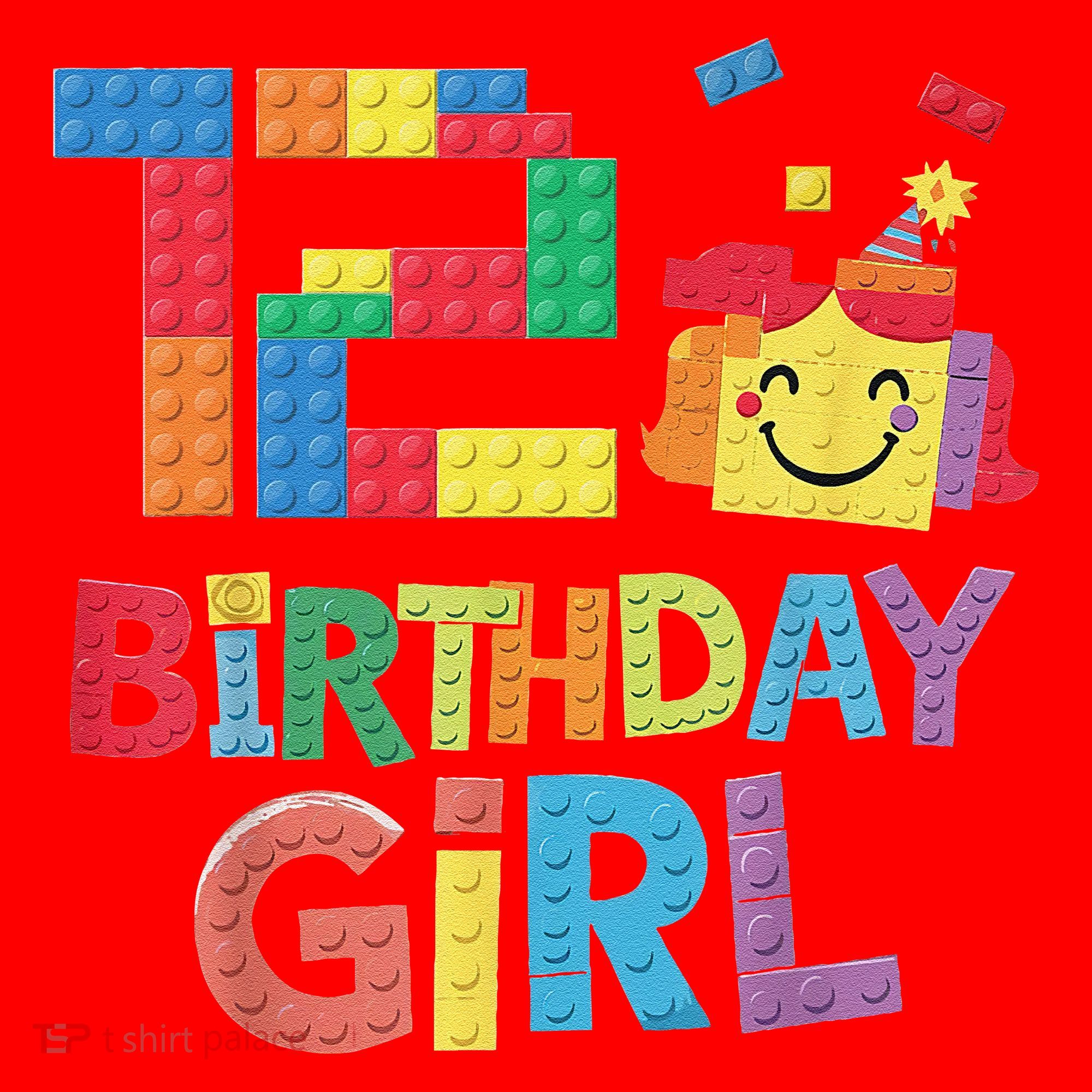 Master Builder 12th Birthday Girl 12 Year Old Brick Blocks Santa Hat