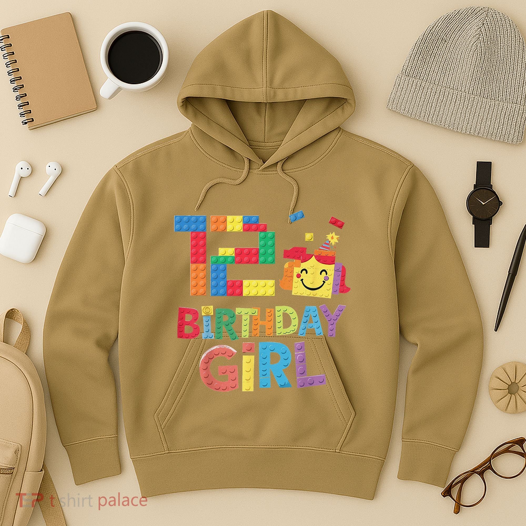 Master Builder 12th Birthday Girl 12 Year Old Brick Blocks Hoodie