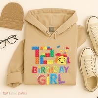 Master Builder 12th Birthday Girl 12 Year Old Brick Blocks Hoodie thumb 4