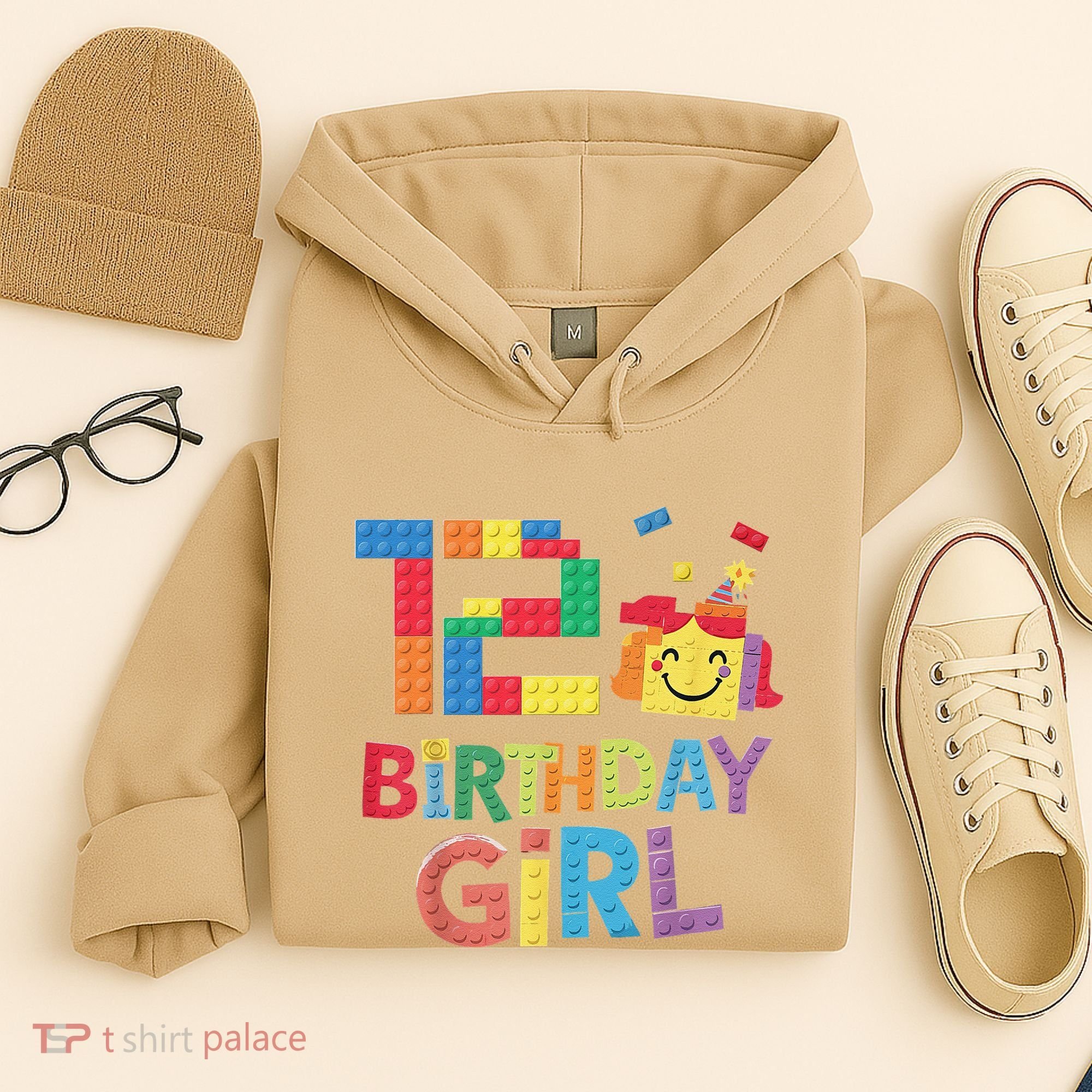 Master Builder 12th Birthday Girl 12 Year Old Brick Blocks Hoodie