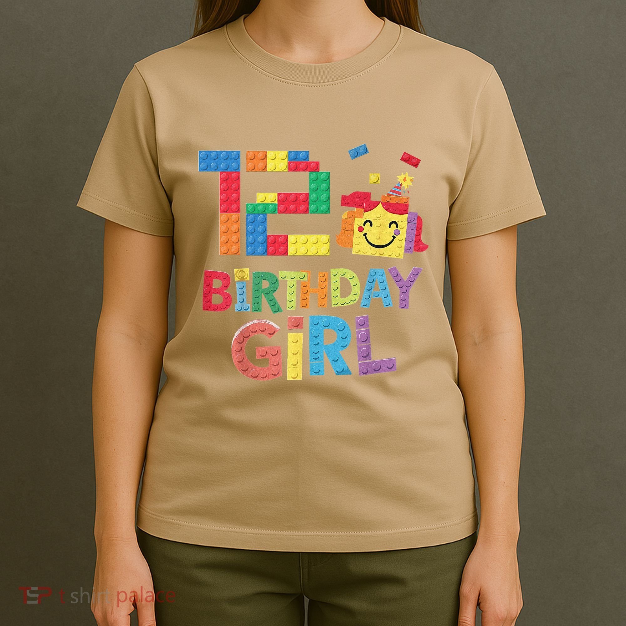 Master Builder 12th Birthday Girl 12 Year Old Brick Blocks T-Shirt