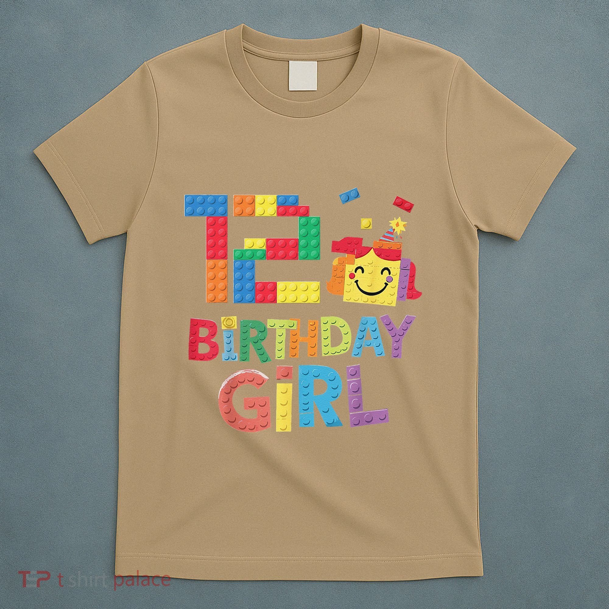 Master Builder 12th Birthday Girl 12 Year Old Brick Blocks T-Shirt