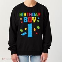 Master Builder 1st Birthday Boy 1 One Year Building Bricks Women's Sweatshirt thumb 0