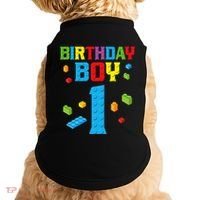 Master Builder 1st Birthday Boy 1 One Year Building Bricks Doggie Tank thumb 0