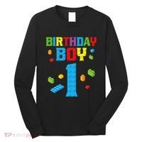 Master Builder 1st Birthday Boy 1 One Year Building Bricks Long Sleeve Shirt thumb 0
