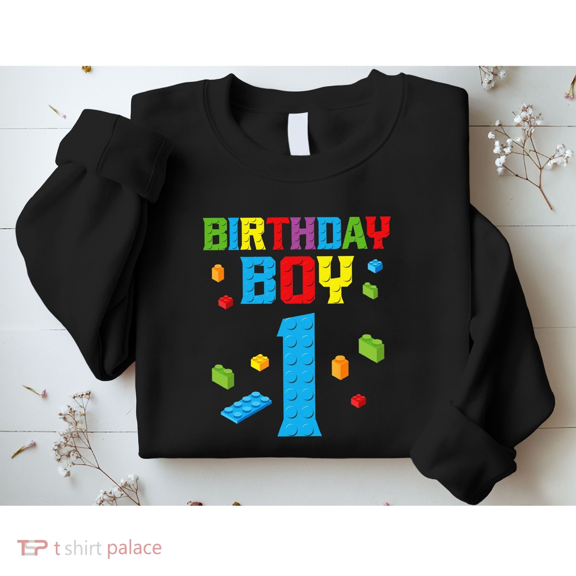 Master Builder 1st Birthday Boy 1 One Year Building Bricks Sweatshirt